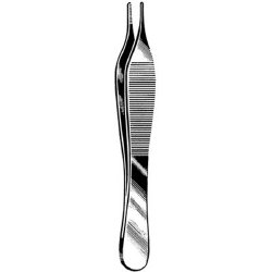 Dressing Forceps Surgi-OR™ Adson 4-3/4 Inch Length Mid Grade Stainless Steel NonSterile NonLocking Thumb Handle Straight Delicate, Serrated Tips EACH MK-331871