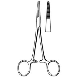 Hemostatic Forceps Surgi-OR™ Kelly 5-1/2 Inch Length Mid Grade Stainless Steel NonSterile Locking Finger Ring Handle Straight Serrated Tips EACH MK-331872