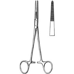 Hemostatic Forceps Surgi-OR™ Kelly-Rankin 6-1/4 Inch Length Mid Grade Stainless Steel NonSterile Locking Finger Ring Handle Straight Serrated Tips EACH MK-331874