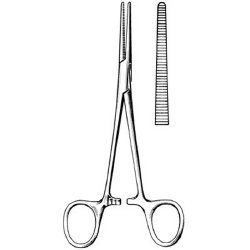 Hemostatic Forceps Surgi-OR™ Crile 5-1/2 Inch Length Mid Grade Stainless Steel NonSterile Locking Finger Ring Handle Straight Serrated Tips EACH MK-331877