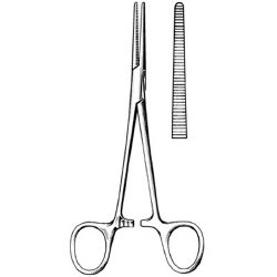 Hemostatic Forceps Surgi-OR™ Crile 6-1/4 Inch Length Mid Grade Stainless Steel NonSterile Locking Finger Ring Handle Straight Serrated Tips EACH MK-331879