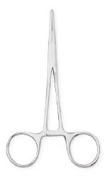 Hemostatic Forceps Centurion® Kelly 5-1/2 Inch Length Floor / Office Grade Stainless Steel Sterile Locking Finger Ring Handle Straight Serrated Tips CASE OF 20 MK-333827