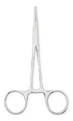 Hemostatic Forceps Centurion® Kelly 5-1/2 Inch Length Floor / Office Grade Stainless Steel Sterile Locking Finger Ring Handle Straight Serrated Tips CASE OF 20 MK-333827