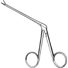Alligator Forceps Sklar® 3-1/4 Inch Length OR / Surgical Grade German Stainless Steel NonSterile NonLocking Finger Ring Handle Straight Micro, Serrated Tips EACH MK-337110