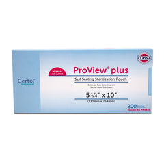 Sterilization Pouch ProView® Plus Ethylene Oxide (EO) Gas / Steam / Chemical Vapor 5-1/4 X 10 Inch White / Blue Self Seal Paper / Film (200/BX 6BX/CS) CERTOL MK-338927