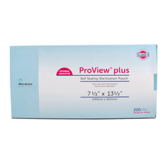 Sterilization Pouch ProView® Plus Ethylene Oxide (EO) Gas / Steam / Chemical Vapor 7-1/2 X 13 Inch White / Blue Self Seal Paper / Film  (200/BX 6BX/CS) MK-338928