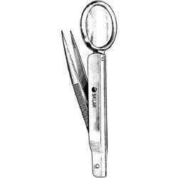 Splinter Forceps Sklar® 3 Inch Length OR / Surgical Grade German Stainless Steel NonSterile NonLocking Thumb Handle Straight Fine, Pointed Serrated Tips EACH MK-341485