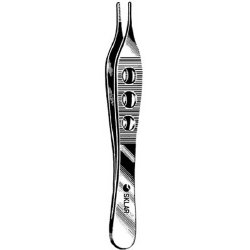 Dressing Forceps Sklar® LiteGrip™ Adson 4-3/4 Inch Length OR / Surgical Grade German Stainless Steel NonSterile NonLocking Thumb Handle Straight Serrated Tips EACH MK-346415