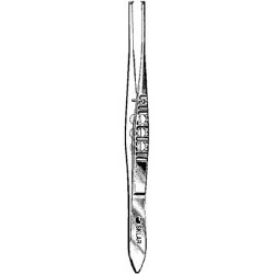 Iris Forceps Sklar® LiteGrip™ 4 Inch Length OR / Surgical Grade German Stainless Steel NonSterile NonLocking Thumb Handle Straight 1 X 2 Teeth EACH MK-346418