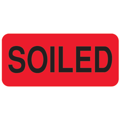 MARKET LAB SOILED" Label • Red • 2.25"W x 1"H pack of 1000 ML34659