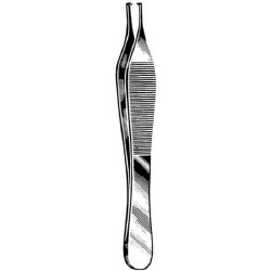 Tissue Forceps Surgi-OR™ Adson 4-3/4 Inch Length Mid Grade Stainless Steel NonSterile NonLocking Thumb Handle Straight Delicate, 1 X 2 Teeth EACH MK-348930