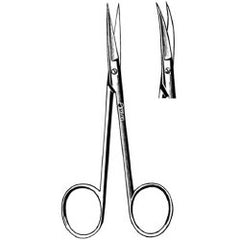Iris Scissors Sklarlite™ 3-1/2 Inch Length OR / Surgical Grade German Stainless Steel NonSterile Finger Ring Handle Curved on Flat Sharp Tip / Sharp Tip EACH MK-356108