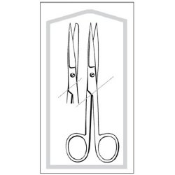 Operating Scissors Econo™ 5-1/2 Inch Length Floor / Office Grade Pakistani Stainless Steel Sterile Finger Ring Handle Straight Sharp Tip / Blunt Tip EA/BX MK-361836
