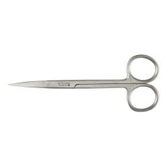 Iris Scissors Econo Sterile™ 4-1/2 Inch Length Floor / Office Grade Pakistani Stainless Steel Sterile Finger Ring Handle Straight Sharp Tip / Sharp Tip EA/BX MK-362817