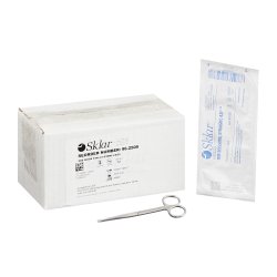 Iris Scissors Econo Sterile™ 4-1/2 Inch Length Floor / Office Grade Pakistani Stainless Steel Sterile Finger Ring Handle Straight Sharp Tip / Sharp Tip EA/BX MK-362817