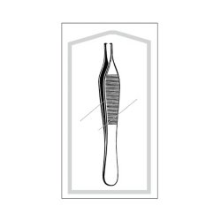 Tissue Forceps Econo Sterile™ Adson 4-3/4 Inch Length Floor / Office Grade Pakistani Stainless Steel Sterile NonLocking Thumb Handle Straight 1 X 2 Teeth EA/BX MK-362827