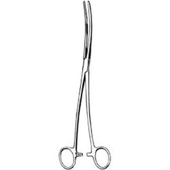Uterine Dressing Forceps Surgi-OR™ Bozeman 10-1/4 Inch Length Mid Grade Stainless Steel NonSterile Locking Finger Ring Handle Double Curved Serrated Tips EACH MK-364311
