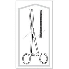 Hemostatic Forceps Econo Sterile™ Rochester-Pean 6-1/4 Inch Length Floor / Office Grade Pakistani Stainless Steel Sterile Locking Finger Ring Handle Straight Serrated Tips CASE OF 25 MK-364331