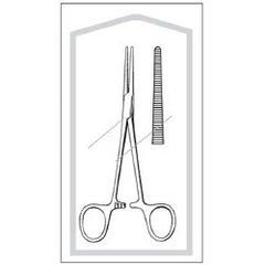 Hemostatic Forceps Econo Sterile™ Crile 5-1/2 Inch Length Floor / Office Grade Pakistani Stainless Steel Sterile Locking Finger Ring Handle Straight Serrated Tips CASE OF 25 MK-364370