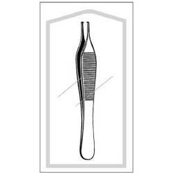 Tissue Forceps Econo Sterile™ Adson 4-3/4 Inch Length Floor / Office Grade Pakistani Stainless Steel Sterile NonLocking Thumb Handle Straight 1 X 2 Teeth EA/CS MK-364378