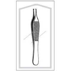 Tissue Forceps Econo Sterile™ Adson 4-3/4 Inch Length Floor / Office Grade Pakistani Stainless Steel Sterile NonLocking Thumb Handle Straight 1 X 2 Teeth EA/CS MK-364378