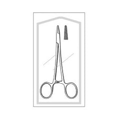 Needle Holder Econo™ Baumgartner 5-1/2 Inch Length Straight Serrated Jaw Finger Ring Handle Case of 25 MK-364381