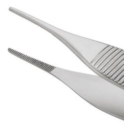 Dressing Forceps Centurion® Adson 4-3/4 Inch Length Floor / Office Grade Stainless Steel Sterile NonLocking Thumb Handle Straight Serrated Tips EA/CS MK-364492