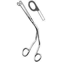 Catheter Forceps Sklar® Magill 6-1/2 Inch Length OR / Surgical Grade German Stainless Steel NonSterile NonLocking Finger Ring Handle Straight Fenestrated Serrated Oval Tips EACH MK-371218