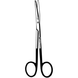 Dissecting Scissors Sklarhone™ Metzenbaum-Lahey 5-3/4 Inch Length OR / Surgical Grade German Stainless Steel NonSterile Finger Ring Handle Curved on Flat Blunt Tip / Blunt Tip EACH MK-375611