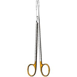 Dissecting Scissors Sklar Edge™ Metzenbaum-Nelson 9 Inch Length OR / Surgical Grade German Stainless Steel / Tungsten Carbide NonSterile Finger Ring Handle Curved on Flat Blunt Tip / Blunt Tip EACH MK-375673