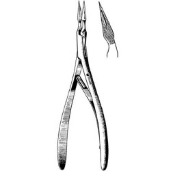 Splinter Forceps Sklar® Virtus 6 Inch Length OR / Surgical Grade German Stainless Steel NonSterile NonLocking Thumb Handle Angled 45° Sharp Serrated Tips with Groove EACH MK-375765