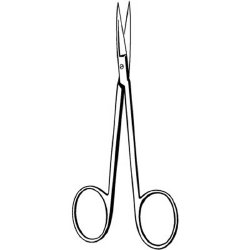 Iris Scissors Econo™ 2-1/2 Inch Length Floor / Office Grade Pakistani Stainless Steel NonSterile Finger Ring Handle Straight Sharp Tip / Sharp Tip BOX OF 12 MK-375802