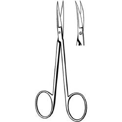 Iris Scissors Econo™ 4-1/2 Inch Length Floor / Office Grade Pakistani Stainless Steel NonSterile Finger Ring Handle Curved Sharp Tip / Sharp Tip BOX OF 12 MK-375807