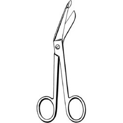 Bandage Scissors Econo™ Lister 3-1/2 Inch Length Floor / Office Grade Pakistani Stainless Steel NonSterile Finger Ring Handle Angled Blunt Tip / Blunt Tip BOX OF 12 MK-375827