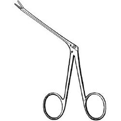 Alligator Forceps Econo™ Hartmann 5-1/2 Inch Length Floor / Office Grade Pakistani Stainless Steel NonSterile NonLocking Finger Ring Handle Angled Serrated Tips BOX OF 12 MK-375828