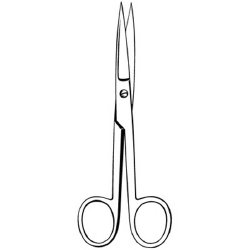 Operating Scissors Econo™ 5-1/2 Inch Length Floor / Office Grade Pakistani Stainless Steel NonSterile Finger Ring Handle Straight Sharp Tip / Sharp Tip BOX OF 12 MK-375845