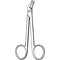 Wire Cutting Scissors Econo™ 4-1/2 Inch Length Floor / Office Grade Pakistani Stainless Steel NonSterile Finger Ring Handle Angled Blunt Tip / Blunt Tip BOX OF 12 MK-375885