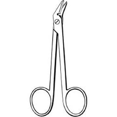 Wire Cutting Scissors Econo™ 4-1/2 Inch Length Floor / Office Grade Pakistani Stainless Steel NonSterile Finger Ring Handle Angled Blunt Tip / Blunt Tip BOX OF 12 MK-375885