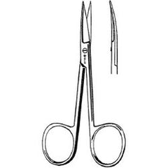 Tissue Scissors Sklar® 4-3/4 Inch Length OR / Surgical Grade German Stainless Steel NonSterile Finger Ring Handle Curved Sharp Tip / Sharp Tip EACH MK-375916
