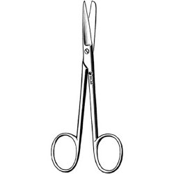 Plastic Surgery Scissors Sklar® Wagner 4-1/2 Inch Length OR / Surgical Grade German Stainless Steel NonSterile Finger Ring Handle Straight Sharp Tip / Blunt Tip EACH MK-375917