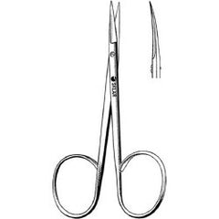 Iris Scissors Sklar® 4 Inch Length OR / Surgical Grade German Stainless Steel NonSterile Finger Ring Handle Curved Sharp Tip / Sharp Tip EACH MK-375933