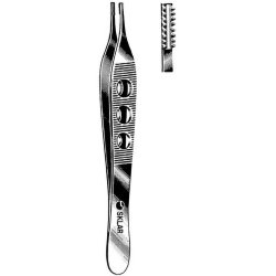 Tissue Forceps Sklar® LiteGrip™ Adson-Brown 4-3/4 Inch Length OR / Surgical Grade German Stainless Steel NonSterile NonLocking Thumb Handle Straight Delicate, 7 X 7 Side Grasping Teeth EACH MK-375937