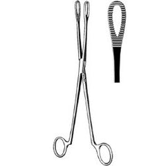 Uterine Forceps Sklar® Clemetson 9-1/2 Inch Length OR / Surgical Grade German Stainless Steel NonSterile NonLocking Finger Ring Handle Straight Serrated Oval Loop Tips EACH MK-376082