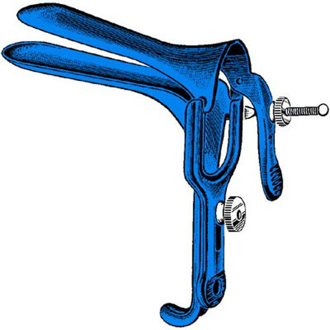 Electrosurgical Vaginal Speculum Sklar Blue™ Graves NonSterile OR Grade Coated Stainless Steel Medium Double Blade Duckbill Reusable Without Light Source Capability Each MK-376153