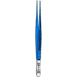 Dressing Forceps Sklar Blue™ Electrosurgical Potts-Smith 10 Inch Length OR / Surgical Grade Coated German Stainless Steel NonSterile NonLocking Thumb Handle Straight Serrated Tip EACH MK-376172