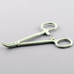 Hemostatic Forceps Sklar® 5-1/4 Inch Length Floor / Office Grade Plastic NonSterile Locking Finger Ring Handle Curved Serrated Tips BOX OF 100 MK-376227