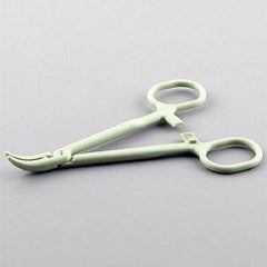 Hemostatic Forceps Sklar® 5-1/4 Inch Length Floor / Office Grade Plastic NonSterile Locking Finger Ring Handle Curved Serrated Tips BOX OF 100 MK-376227