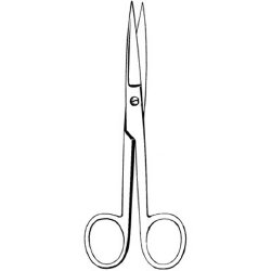 Operating Scissors Merit™ 5-1/2 Inch Length Floor / Office Grade Pakistani Stainless Steel NonSterile Finger Ring Handle Straight Sharp Tip / Sharp Tip EACH MK-376265