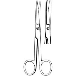 Operating Scissors Merit™ 5-1/2 Inch Length Floor / Office Grade Pakistani Stainless Steel NonSterile Finger Ring Handle Straight Blunt Tip / Blunt Tip EACH MK-376266