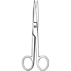 Operating Scissors Merit™ 6-1/2 Inch Length Floor / Office Grade Pakistani Stainless Steel NonSterile Finger Ring Handle Straight Sharp Tip / Sharp Tip EACH MK-376268